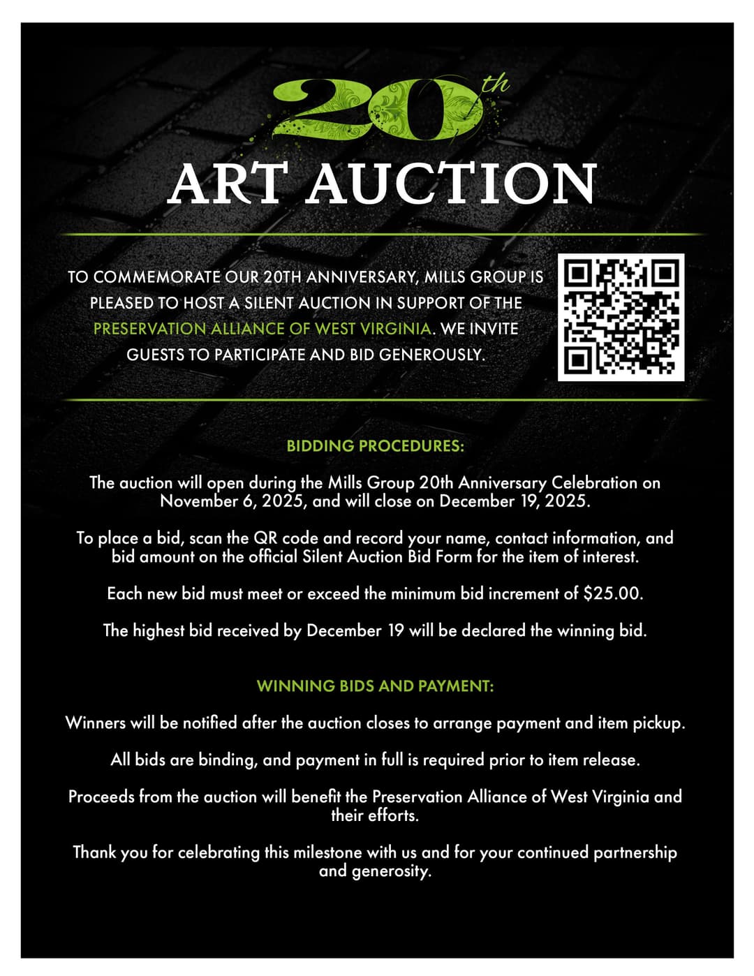Mills Group Anniversary Art Auction